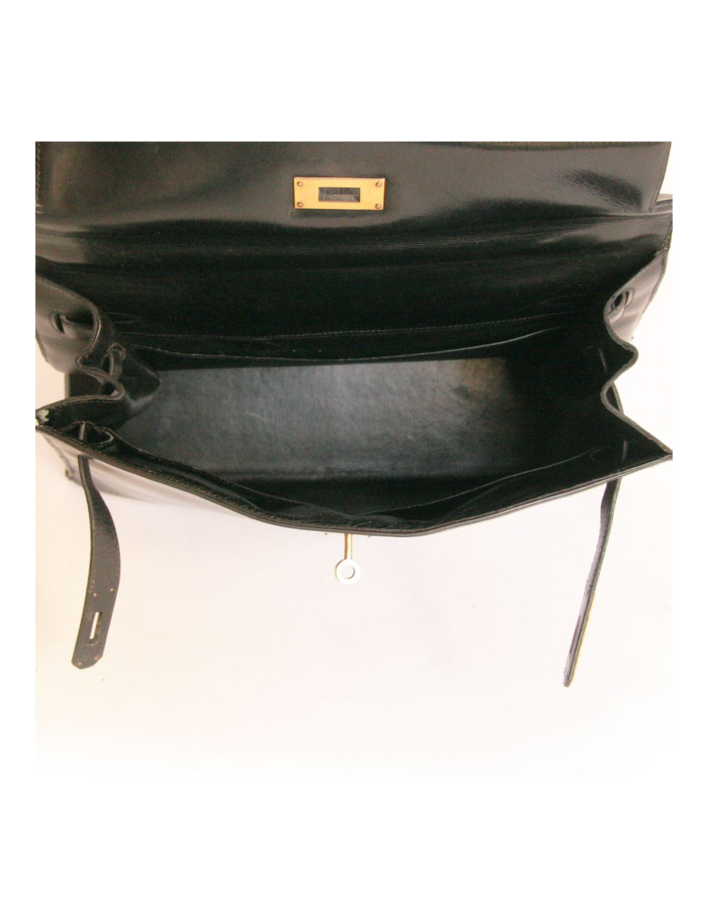 Sac kELLY 32 HERMES en cuir box noir 