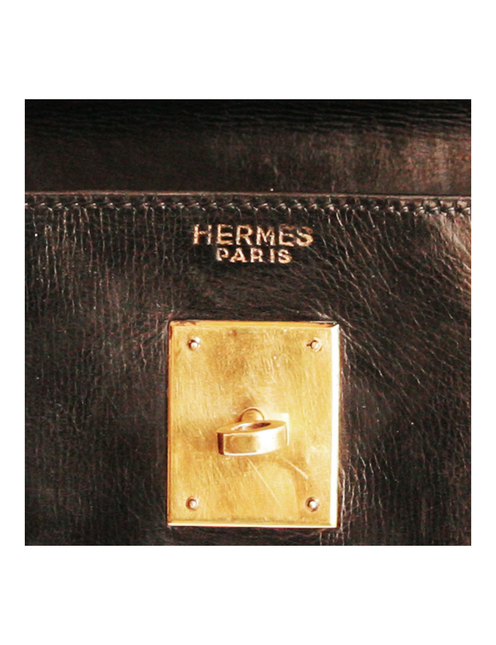 Sac kELLY 32 HERMES en cuir box noir 
