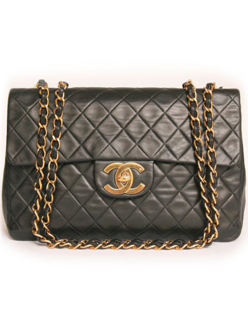 Maxi jumbo CHANEL matelassé noir vintage
