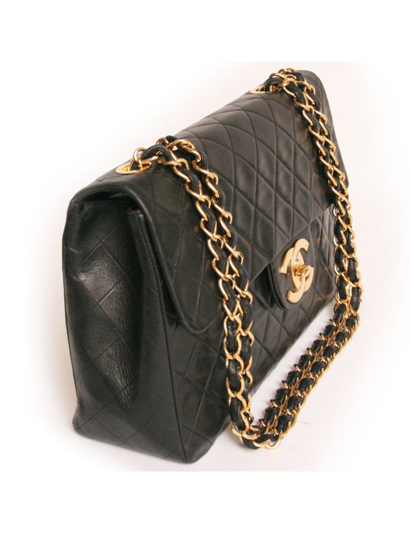 Maxi jumbo CHANEL matelassé noir vintage