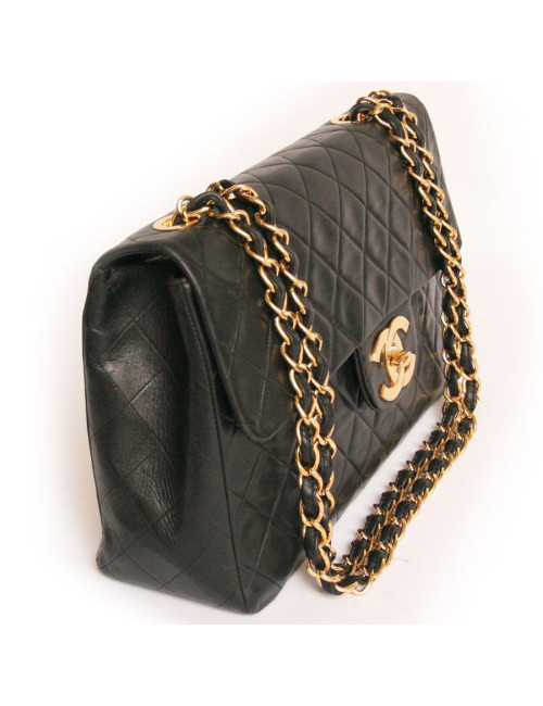 Maxi jumbo CHANEL matelassé noir vintage