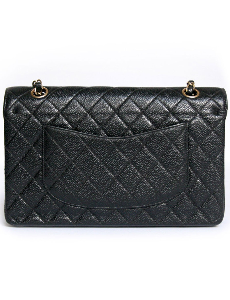 Sac timeless CHANEL veau grainé noir "caviar"