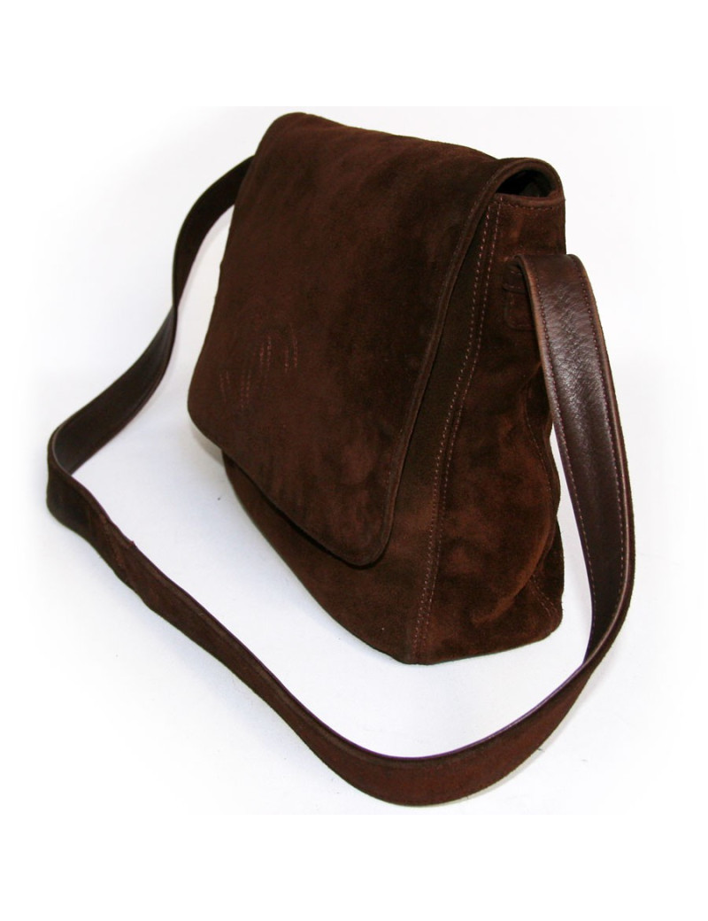 sac CHANEL, veau velours marron