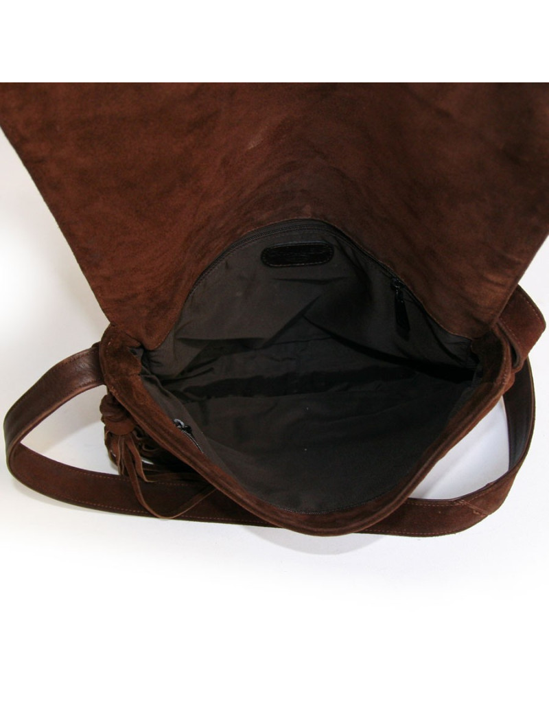 sac CHANEL, veau velours marron