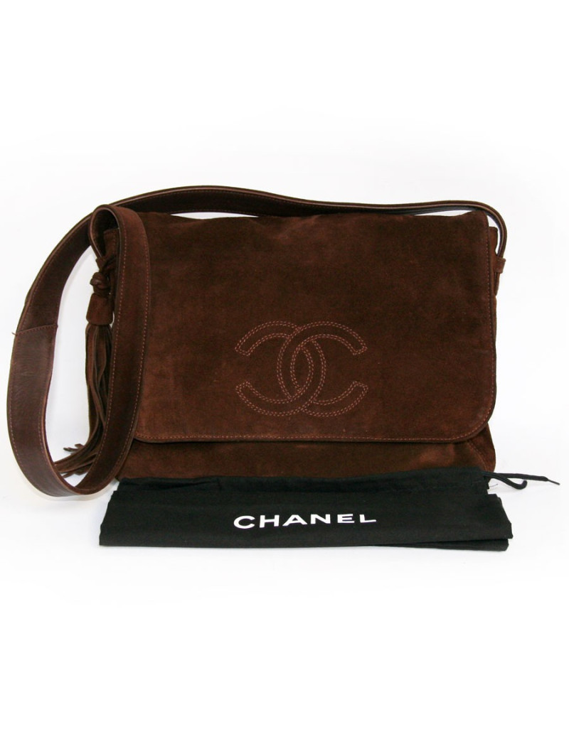 sac CHANEL, veau velours marron