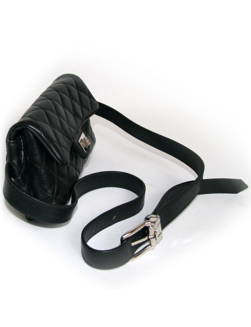 ceinture pochette CHANEL matelassée noire