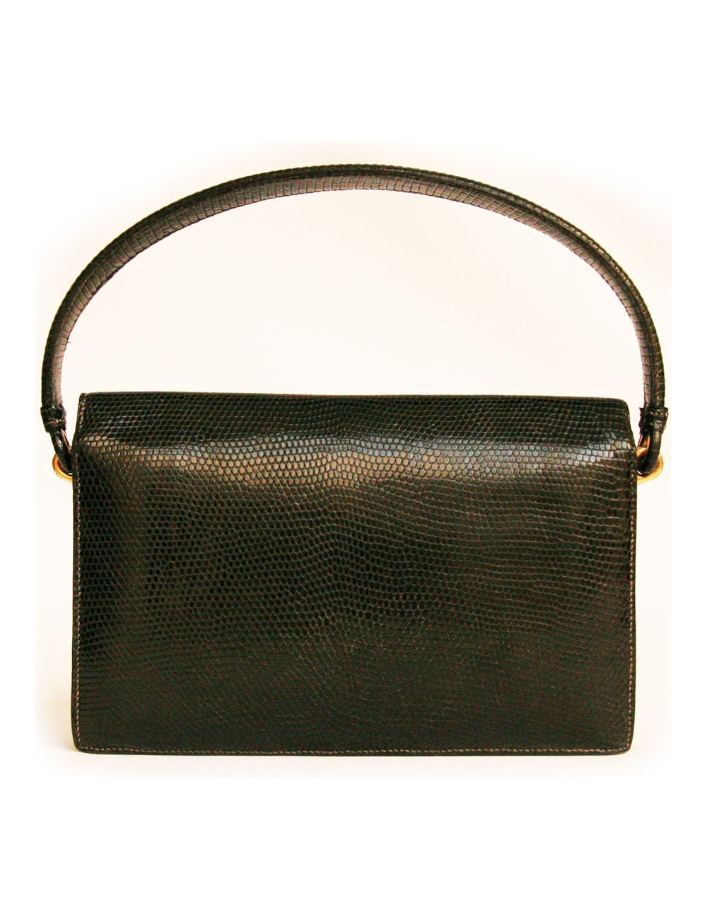 Sac HERMES noir en Lézard niloticus Vintage