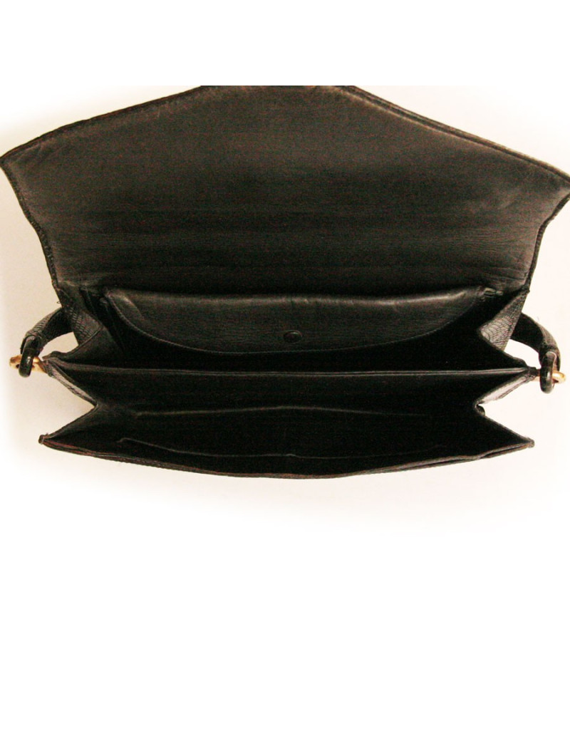 Sca HERMES noir en Lézard niloticus Vintage