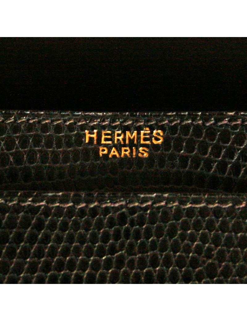 Sca HERMES noir en Lézard niloticus Vintage