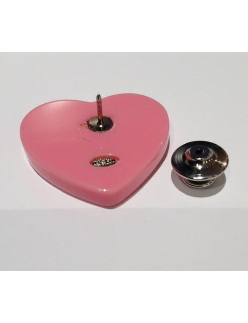Pin's CHANEL PM heart pink double C Green