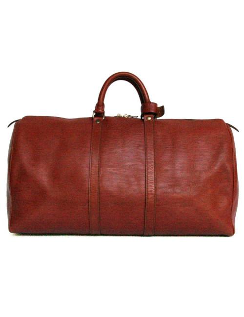 Brown LOUIS VUITTON epi leather keepall bag