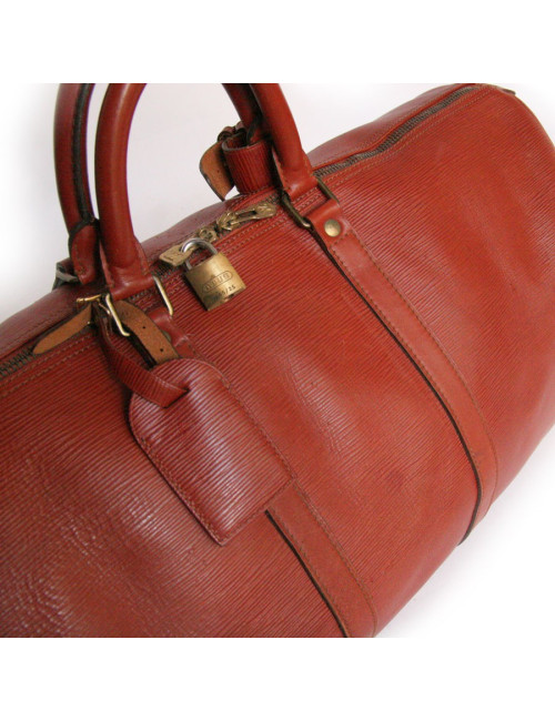 Brown LOUIS VUITTON epi leather keepall bag