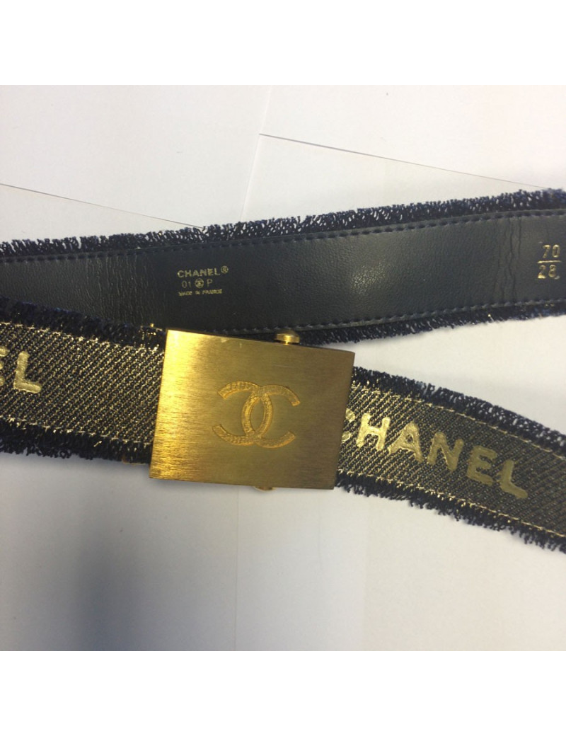 Ceinture bleu et dore CHANEL