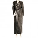 Long trench JITROIS in black leather