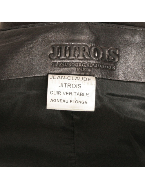 Robe longue JITROIS en cuir noir