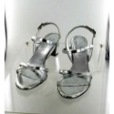 Silver open shoes CHANEL