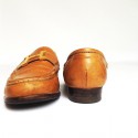 HERMES T36.5 leather gold moccasins