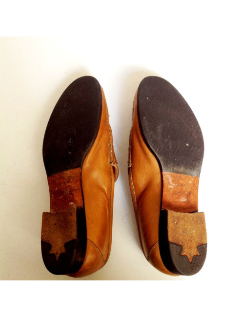 Moccasins HERMES T36.5 leather gold