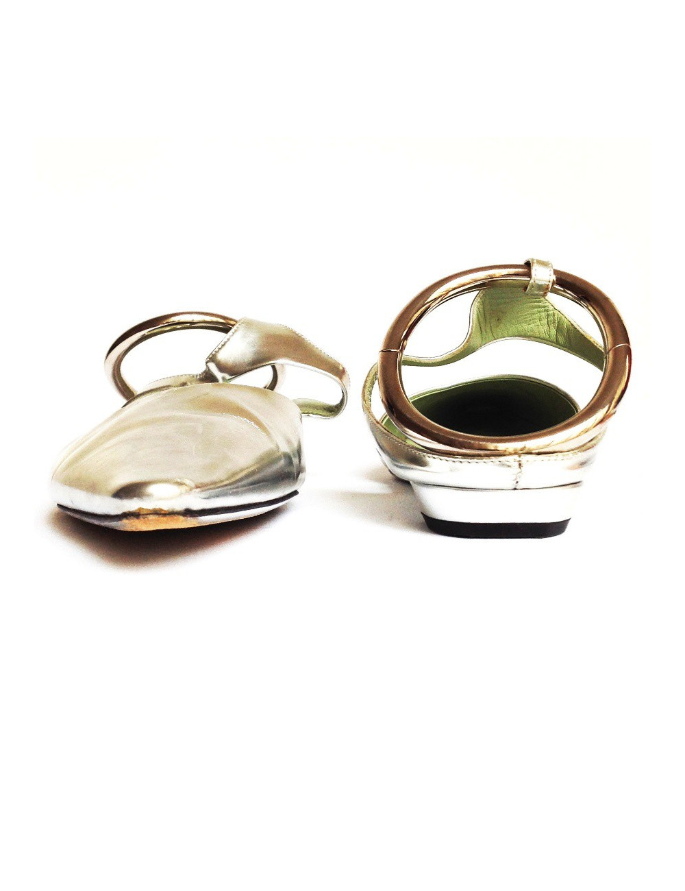 Flat shoes PRADA T37 silver