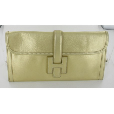 JIGE leather pouch gold HERMES