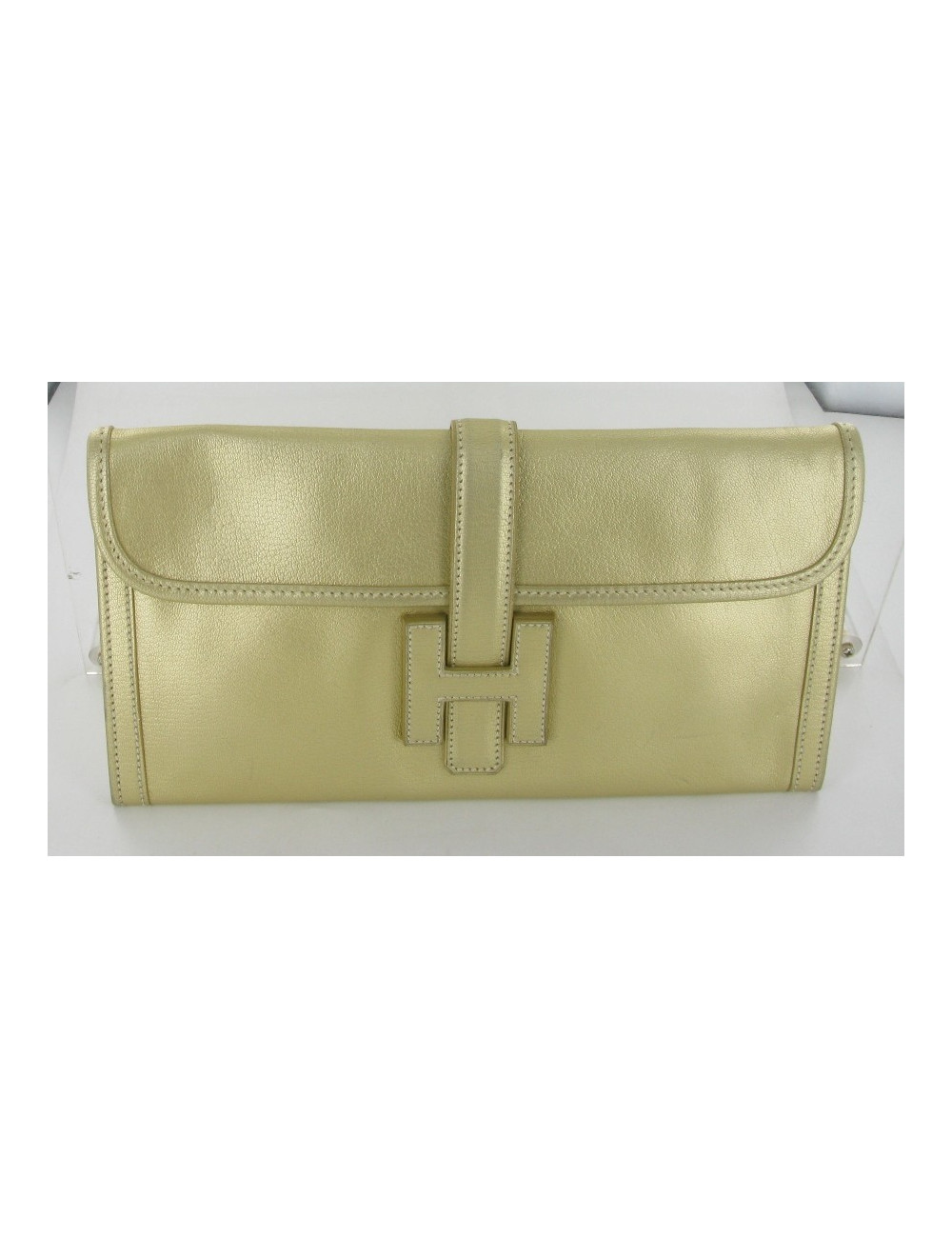 JIGE leather pouch gold HERMES