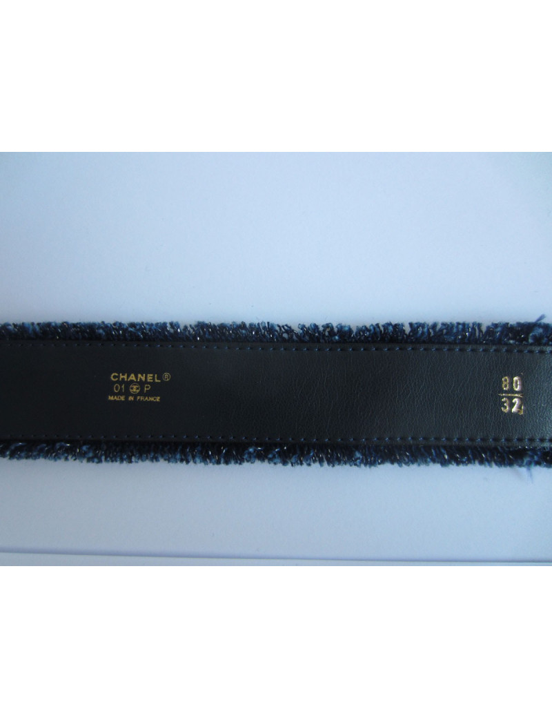 Ceinture CHANEL jeans et lamé argent