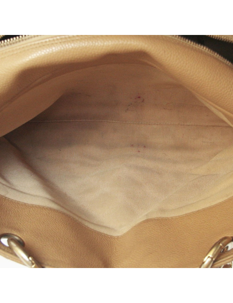 Sac shopping  CHANEL en cuir grainé gold