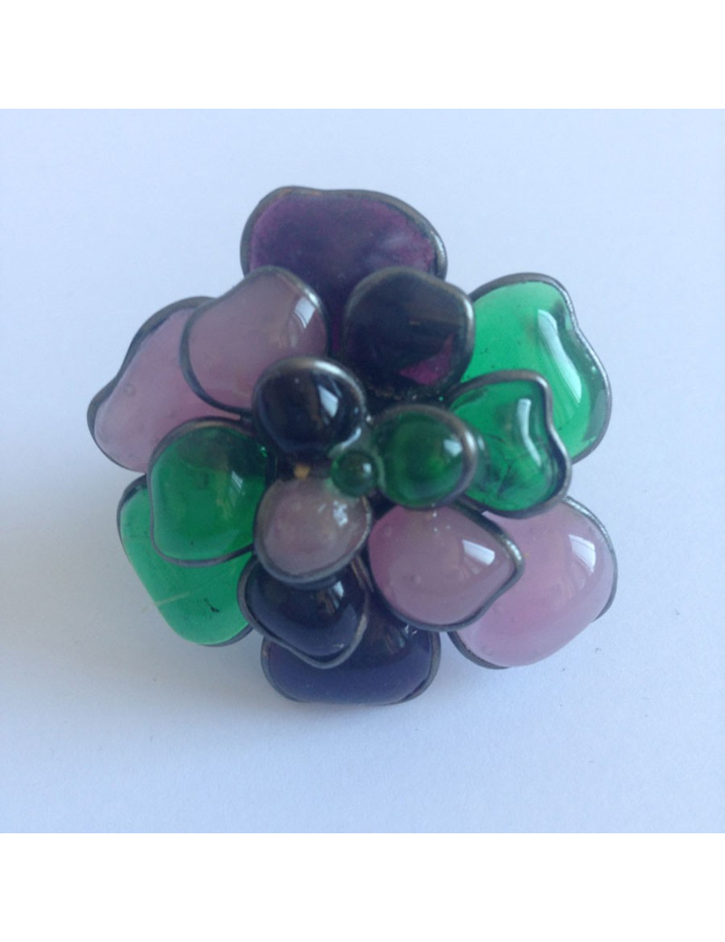 Bague Fleur MARGUERITE DE VALOIS en pâte de verre