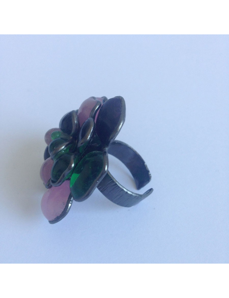 Bague Fleur MARGUERITE DE VALOIS en pâte de verre