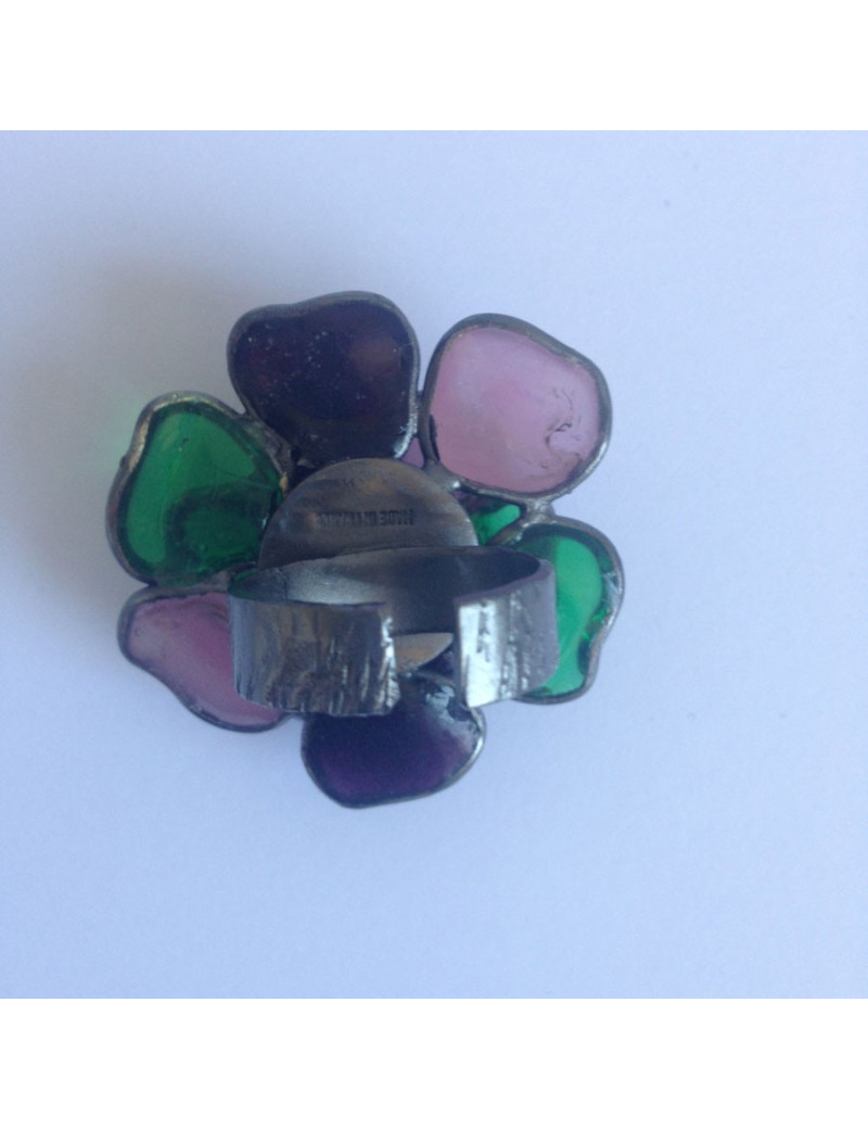 Bague Fleur MARGUERITE DE VALOIS en pâte de verre