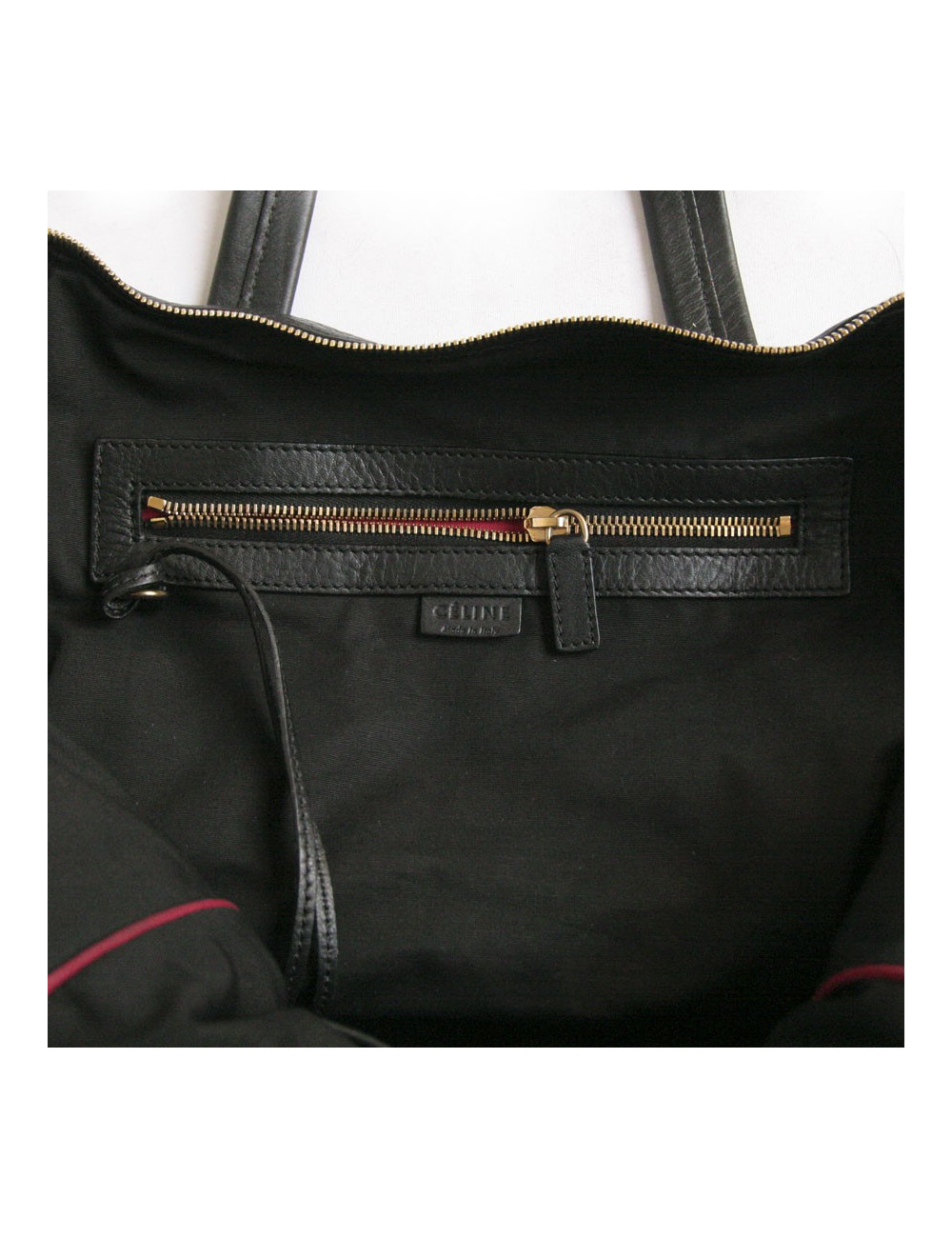 Sac Bowling  CÉLINE en cuir noir