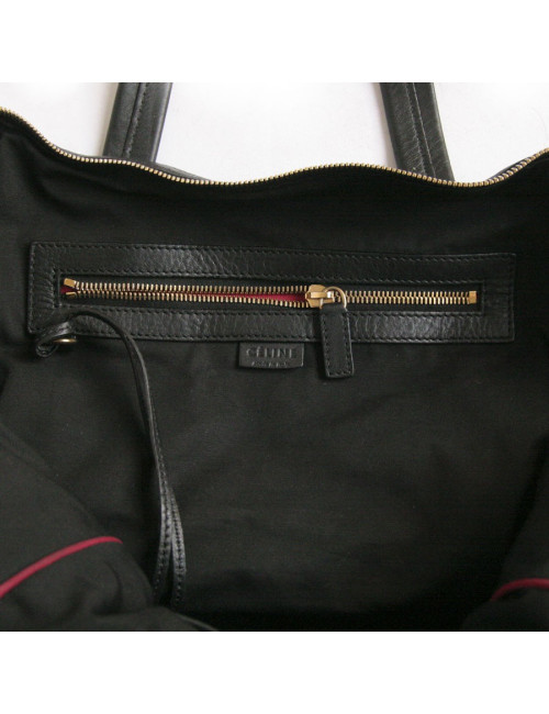 Sac Bowling  CÉLINE en cuir noir