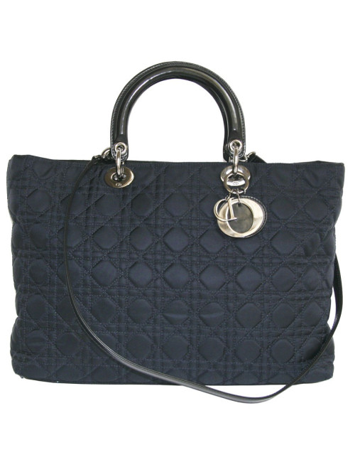 Sac Lady Dior de  DIOR en tissu bleur marine