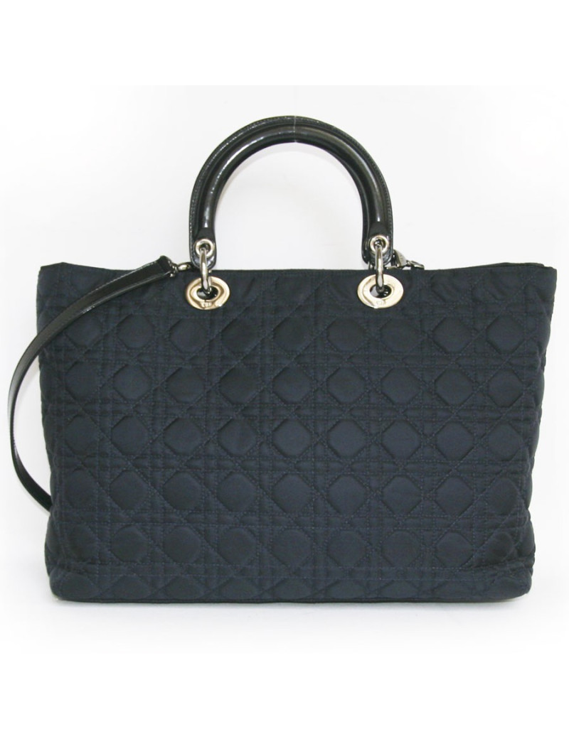 Sac Lady Dior de DIOR en tissu bleu marine
