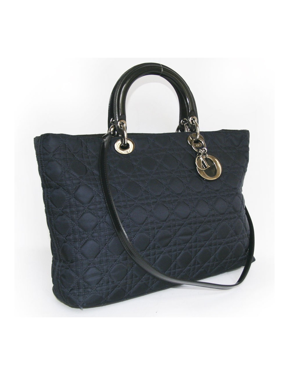 Sac Lady Dior de DIOR en tissu bleu marine