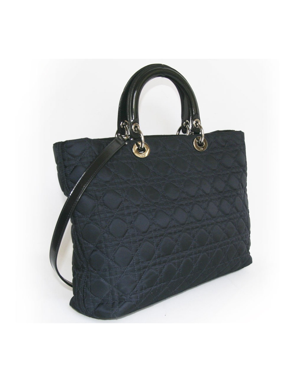 Sac Lady Dior de DIOR en tissu bleu marine