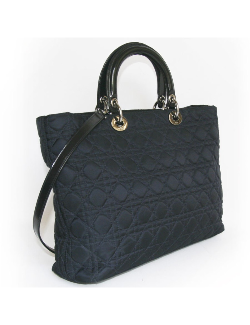 Sac Lady Dior de DIOR en tissu bleu marine
