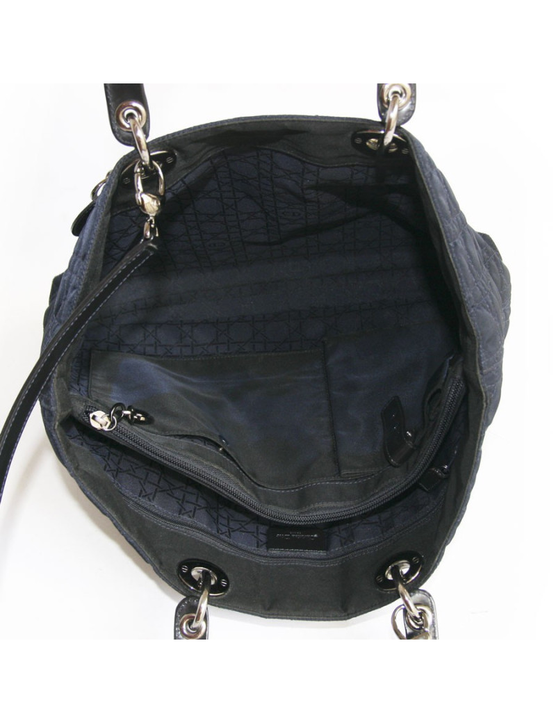 Sac Lady Dior de  DIOR en tissu bleur marine