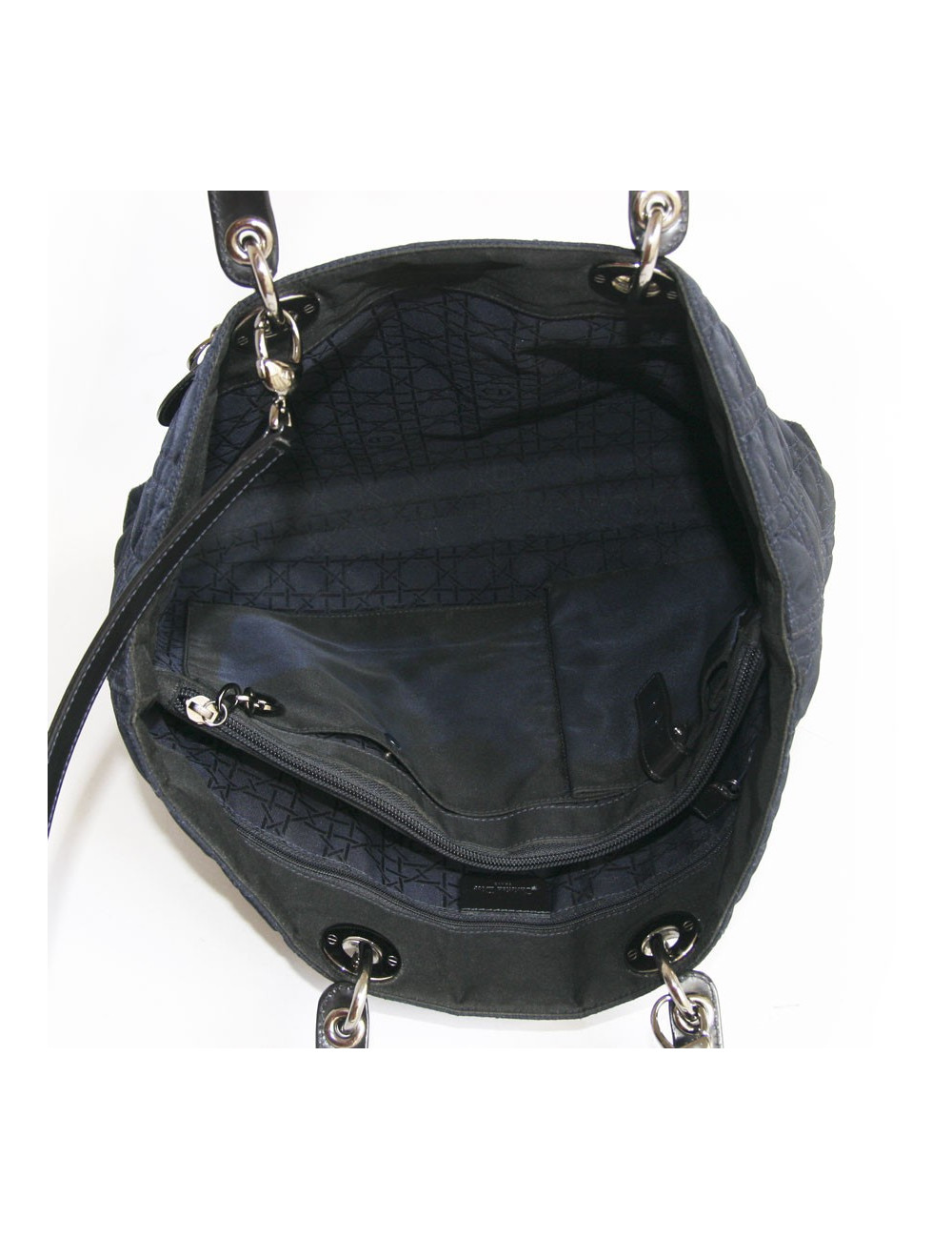 Sac Lady Dior de DIOR en tissu bleu marine