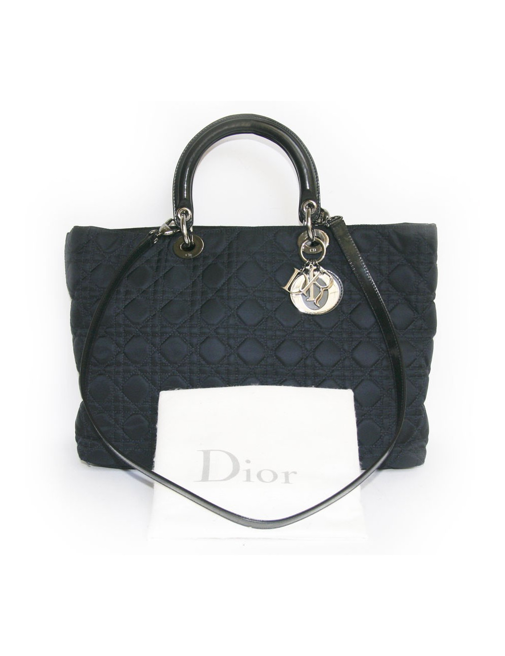 Sac Lady Dior de DIOR en tissu bleu marine