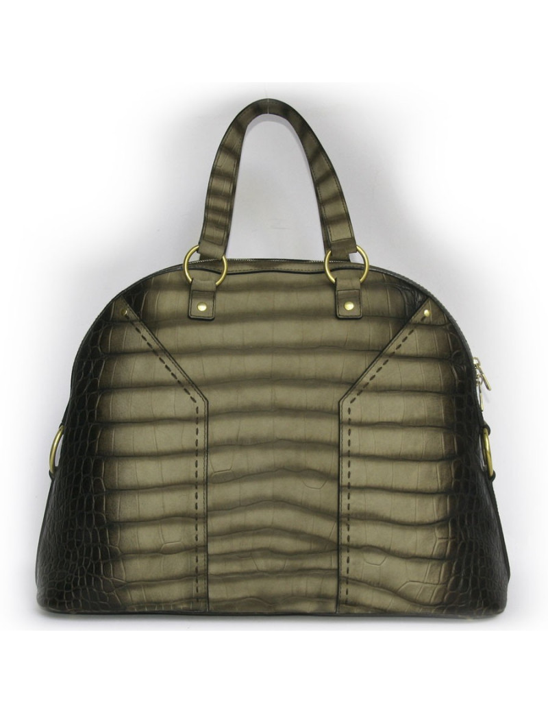 Sac Muse CÉLINE cuir marron façon croco 