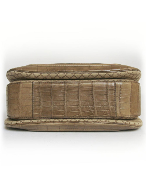 Sac Bamboo GUCCI GM en toile et crocodile