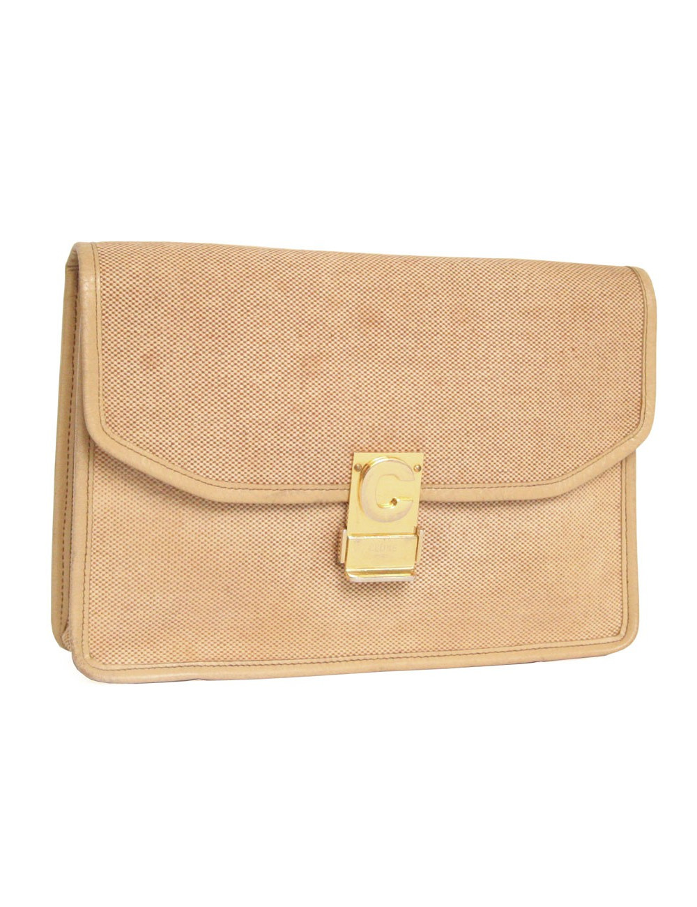 Pochette CELIINE en toile beige vintage
