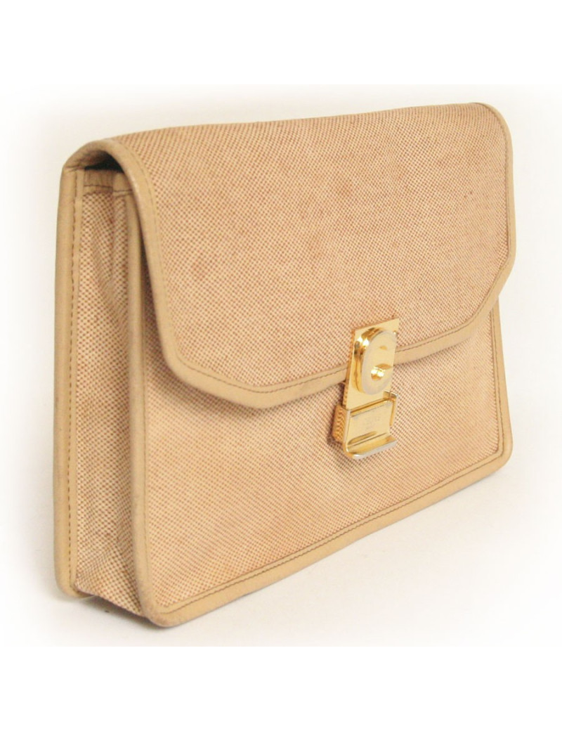 Pochette CELIINE en toile beige vintage