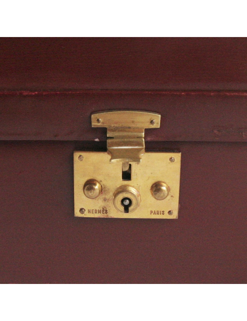 Sac mallette HERMES en box rouge H vintage