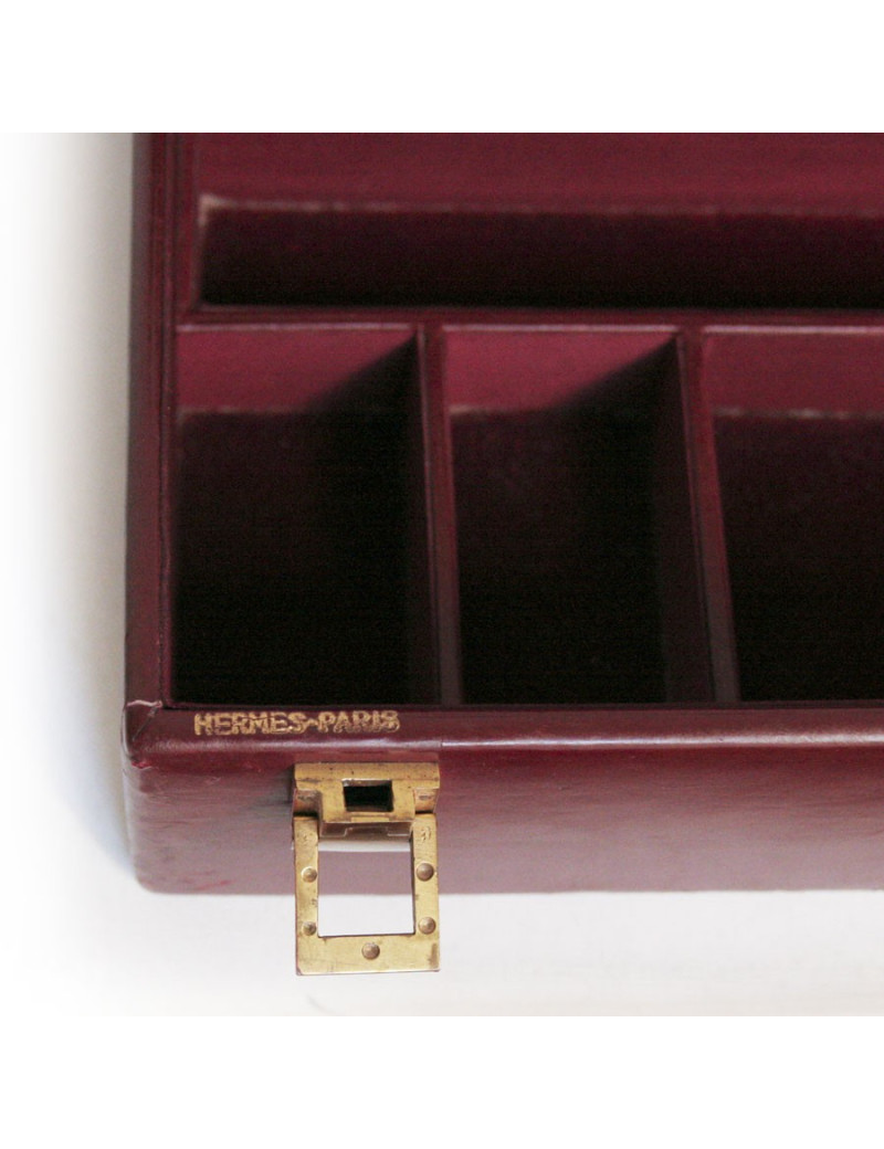 Sac mallette HERMES en box rouge H vintage