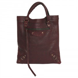 Bag BALENCIAGA leather Burgundy