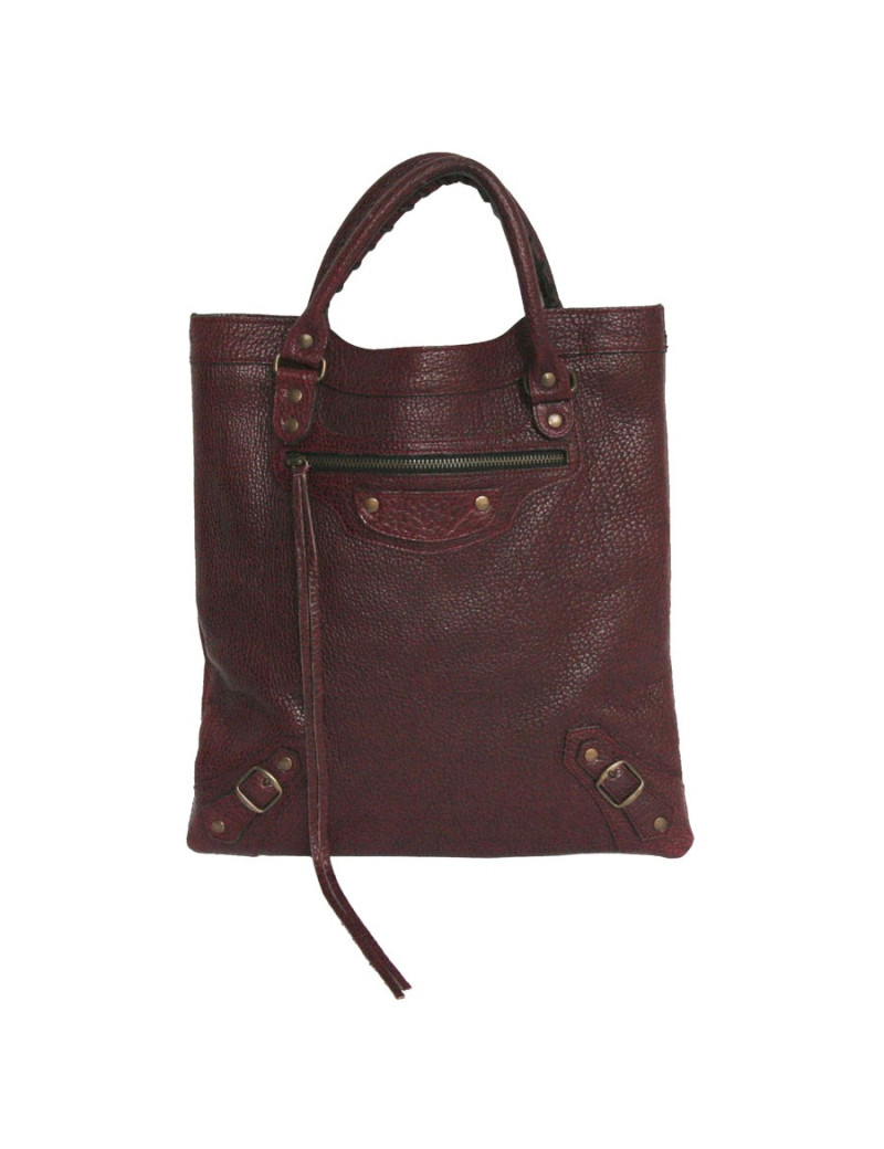 Sac cabas BALANCIAGA cuir bordeaux