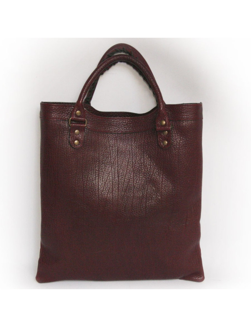 Sac cabas BALANCIAGA cuir bordeaux