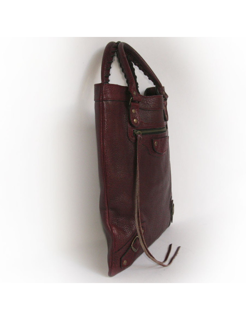 Sac cabas BALANCIAGA cuir bordeaux